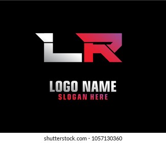 Initial letter L R logo template vector