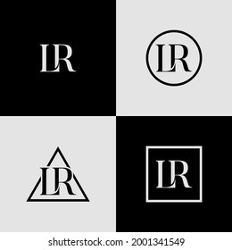 initial letter L and R logo design, premium and simple logo concept set