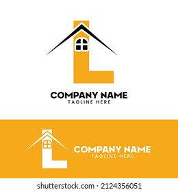 Initial letter L real estate logo vector, initial letter L house logo