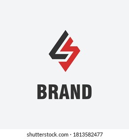Initial letter L and S for strong brand logo template