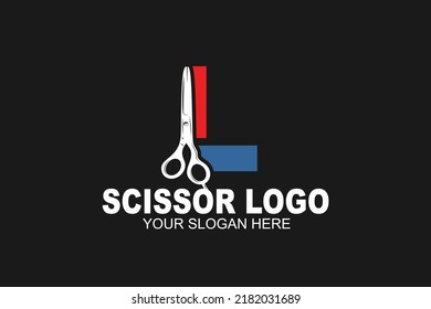 initial Letter L scissor  logo