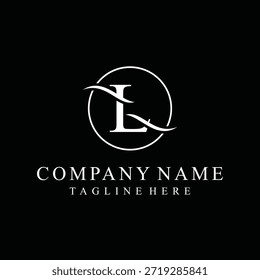 letra inicial l serif fonte texto logotipo design, ícone dourado vetor conceito, círculo redondo gráfico vetor modelo