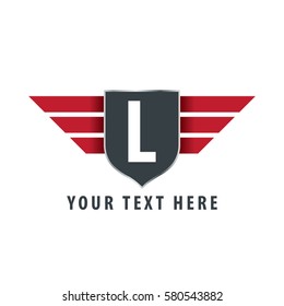 Initial Letter L Shield Icon Design Logo Template