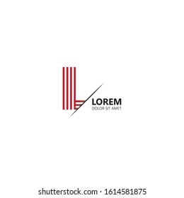 Initial letter l sliced uppercase modern logo design template elements. Red letter Isolated on white background. Suitable for business, consulting group company.