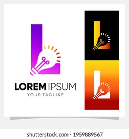 Initial Letter L Smart Light Bulb Logo Design Vector Graphic
