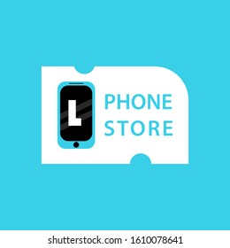 Initial letter L with Smart phone icon. phone store logo vector