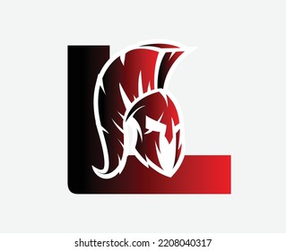 Initial Letter L Spartan Logo, Fitnessraum und Fitnesslogo