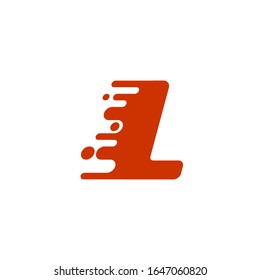 initial letter L with speed effect. Vector logo template