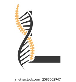 Initial Letter L Spin Therapy Logo, Orthopedic Symbol For Medical and Healthcare Icon