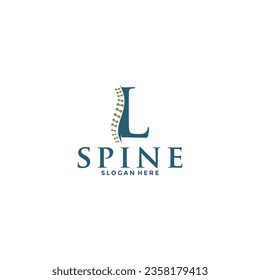 initial Letter L and spine logo vector, Chiropractic Logo design icon template