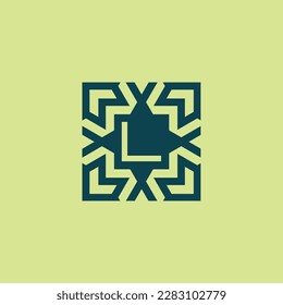 Initial letter L square abstract pattern logo