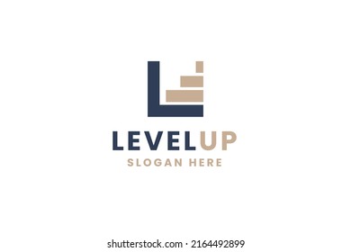 Initial letter L with stair logo template for business company vector illustration.