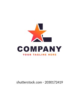 Initial letter L star logo design template vector illustration