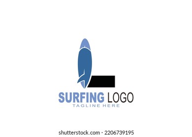 initial Letter L surfing logo