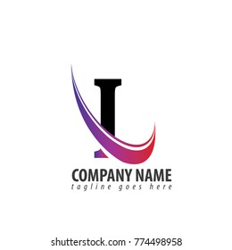 Initial Letter I L Swoosh Logo