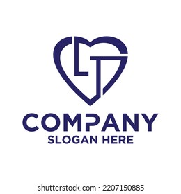 Initial letter l t logo vector design template