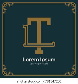 Initial letter L T logotype company name. Vector for company name.