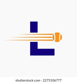 Initial Letter L Tennis Logo. Tennis Sports Logotype Symbol