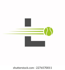 Initial Letter L Tennis Logo. Tennis Sports Logotype Symbol Template