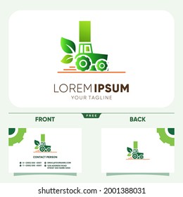Initial Letter L Tractor Agriculture Gardening Logo Design Vector Graphic Icon Emblem Illustration