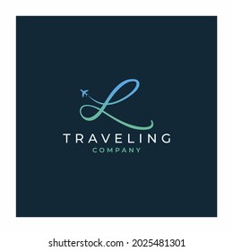 Initial Letter L Travel Logo Design