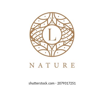 initial letter L Tropical Leaf logo. Emblem Logo Vector illustrations. Vector Logo design for natural products, flower shop, cosmetics, ecology concepts, health, spa.