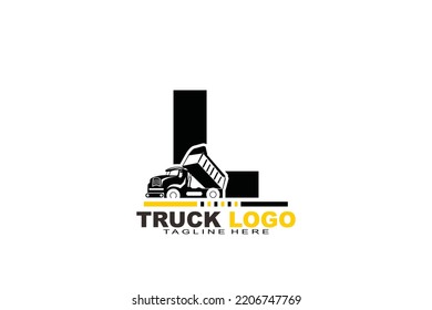 initial Letter L truck logo