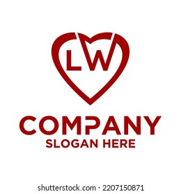 Initial letter l w logo vector design template