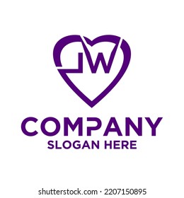 Initial letter l w logo vector design template