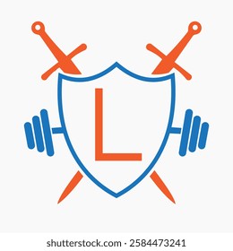 Initial Letter L Warrior Logo Design Concept For Security, Safety and Defense Symbol 