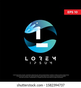 initial letter l water liquid logo. modern icon, template design