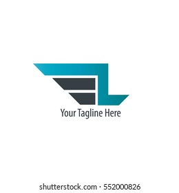 Initial Letter L With Wings Design Logo