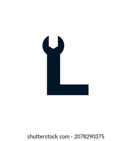 Initial Letter L Wrench Logo Design Inspiration
