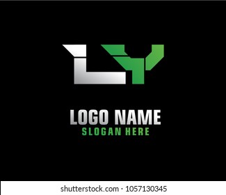 Initial letter L Y logo template vector