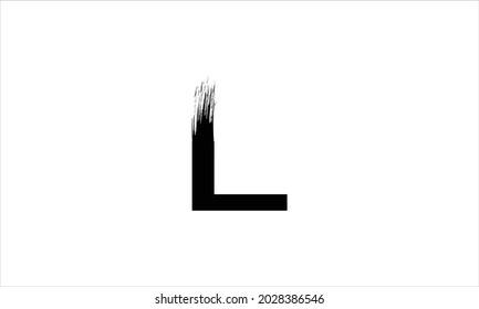 Initial Letter L Zen  Brush Stroke letter icon logo design illustration or black paint letter logos  symbol