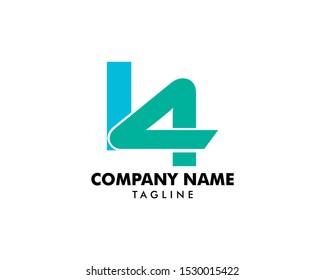 Initial Letter L4 Logo Template Design