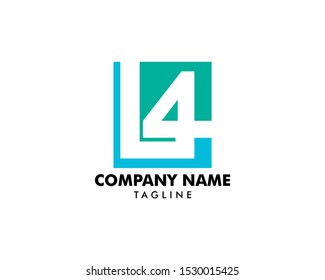 Initial Letter L4 Logo Template Design
