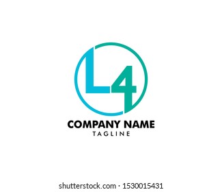 Initial Letter L4 Logo Template Design