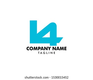 Initial Letter L4 Logo Template Design