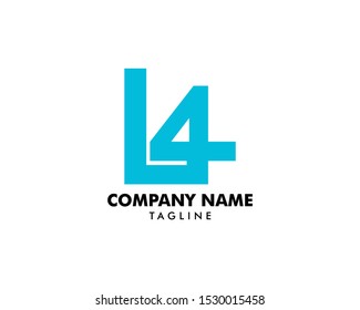 Initial Letter L4 Logo Template Design