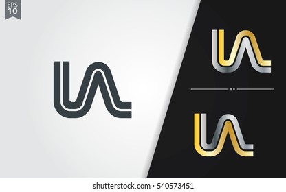 Initial Letter LA IA Linked Design Logo Company