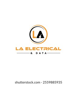 Initial Letter LA with Lightning with vector logo
