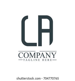 Initial Letter LA Linked Box Design Logo