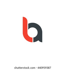 initial letter la linked round lowercase logo red