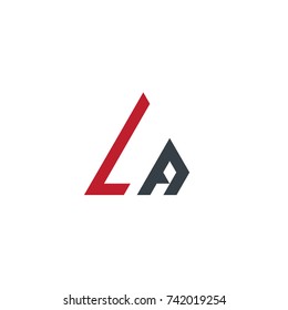Initial Letter LA Linked Triangle Design Logo