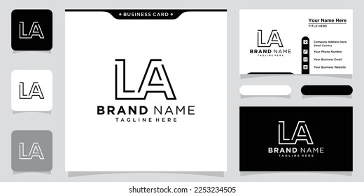 Initial Letter LA logo design template