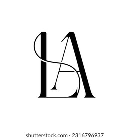 Initial letter LA logo design