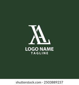 initial letter LA logo design vector