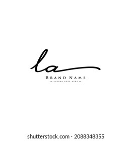 Initial Letter LA Logo - Hand Drawn Signature Logo