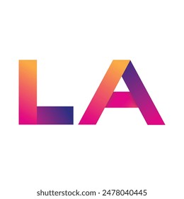 Initial Letter LA Logo Lowercase, magenta and orange, Modern and Simple Logo Design